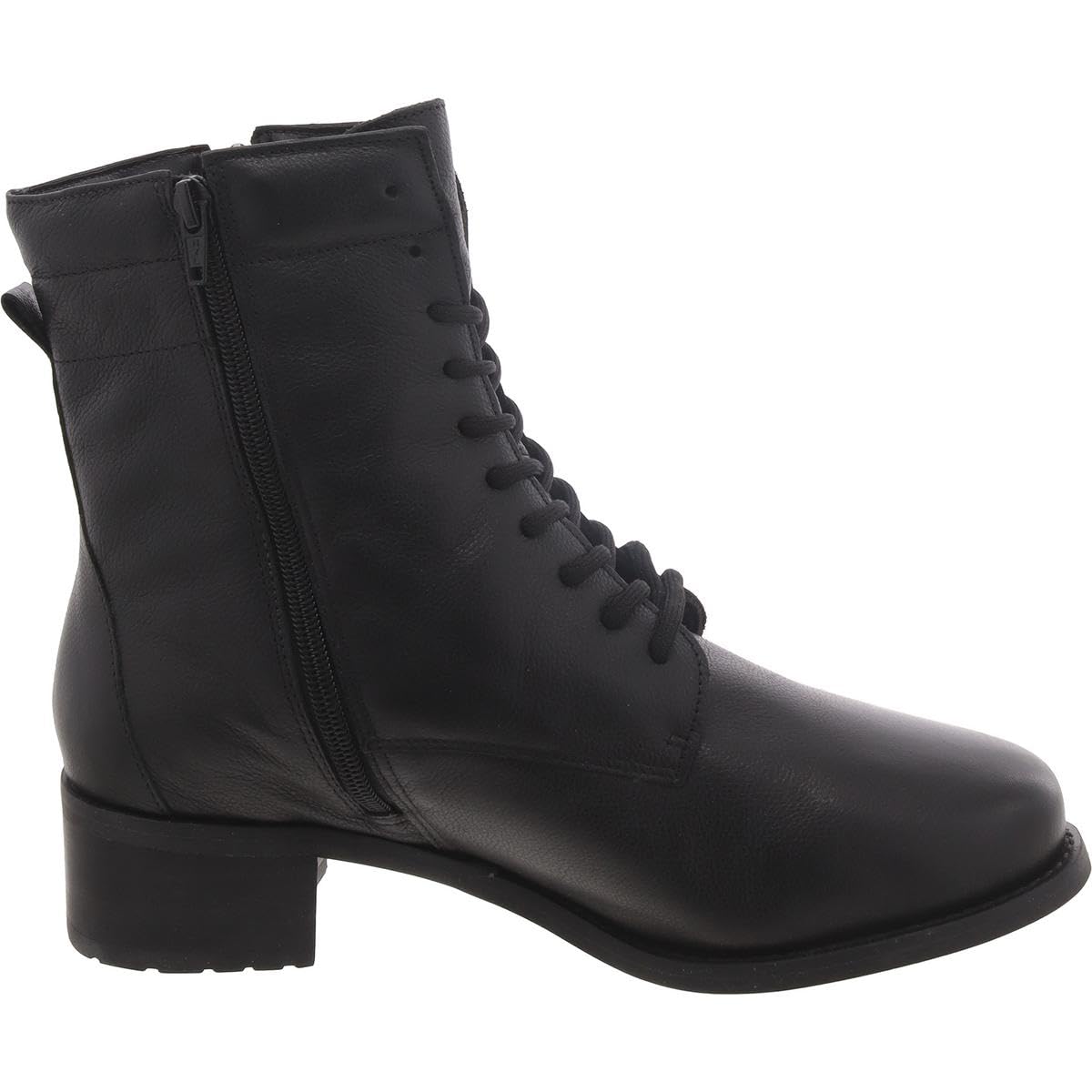 David Tate Women's Expedition Mid Calf Boot, Black Pebble Grain Leather, 8.5
