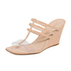 Stuart Weitzman Women's Deco Wedges 85mm, Adobe/Clear, 11 Medium US