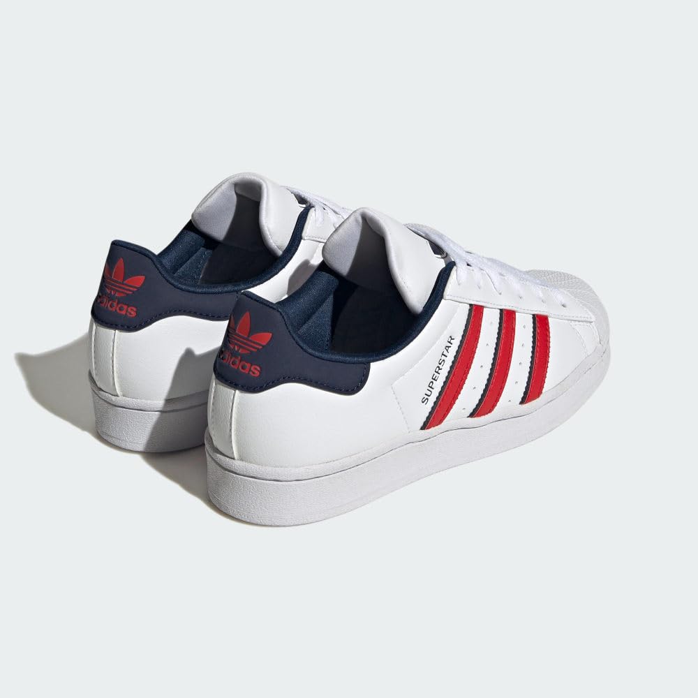 adidas Superstar (Big Kid) Footwear White/Better Scarlet/Night Indigo 4.5 Big Kid M