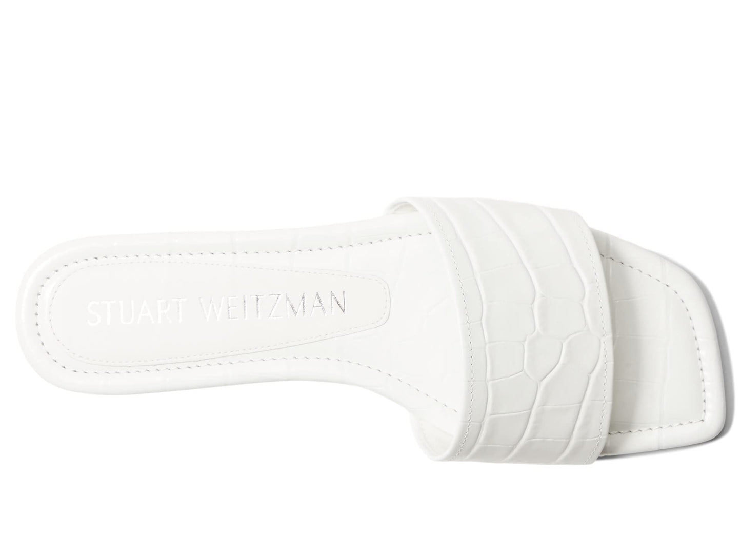 Stuart Weitzman Summer Slide Sandal White 8.5 B
