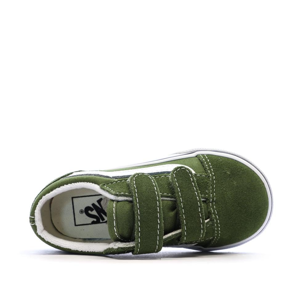 Vans Kids Old Skool V (Infant/Toddler) Sneaker, Color Theory Pesto, 6 US Unisex