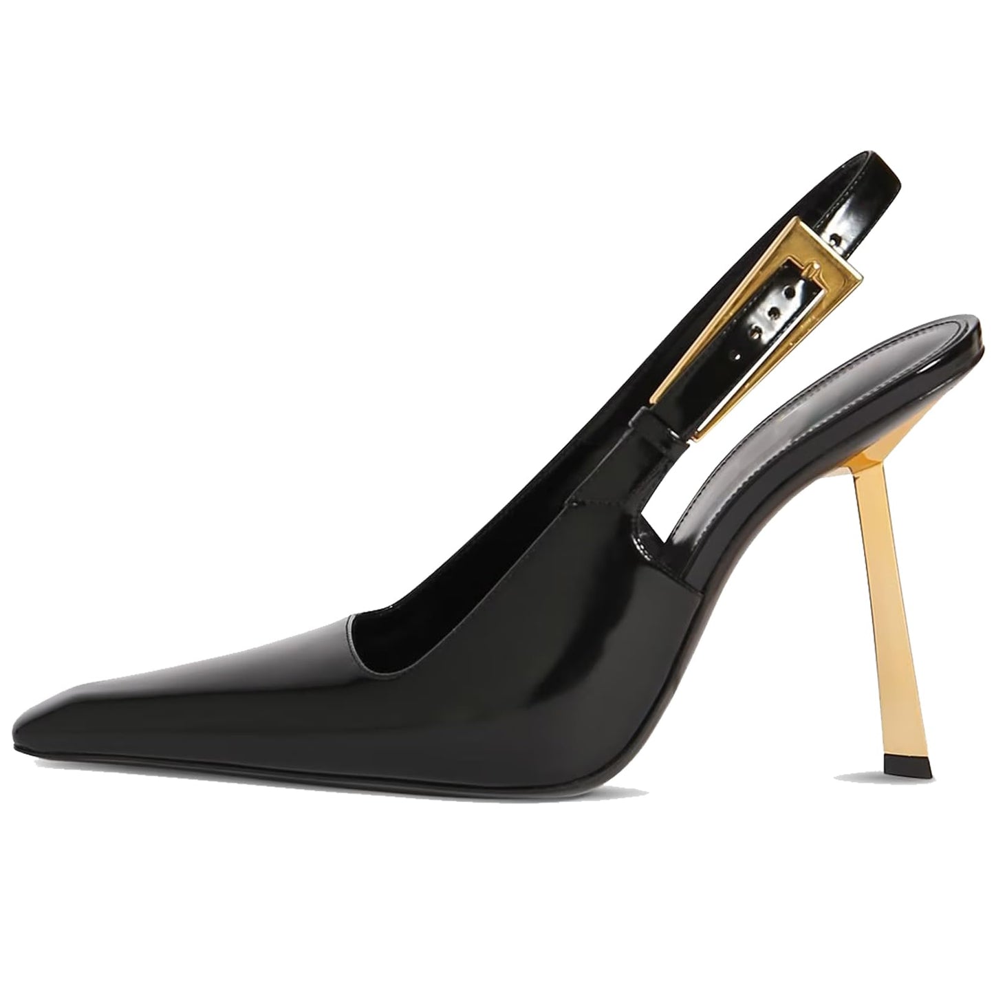 YIYA Slingback Heels Pumps Shoes for Women with Buckle Strap Slip On Closed Pointed Toe Stiletto High Heel Wedding Party Casual Dress Backless Mules Sandals