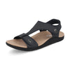 Gravity Defyer Women's GDEFY Dyvor Leather Fashion Slides 11M - VersoShock Orthotic Recovery Outdoor Sandals Black
