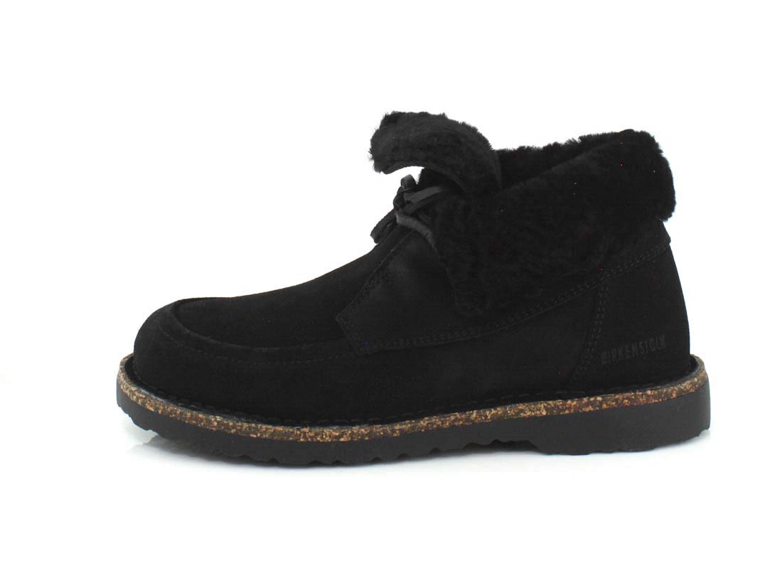 Birkenstock Women's Bakki-2 Black-Black Sherling 38 R