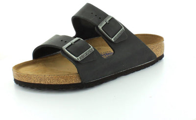 Birkenstock Unisex Arizona Black Oiled Leather Sandals - 7-7.5 B(M) US Women