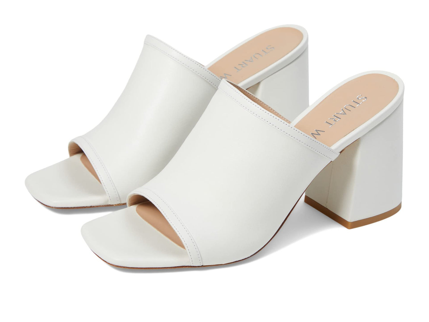 Stuart Weitzman Cayman 85 Block Slide White 8 B