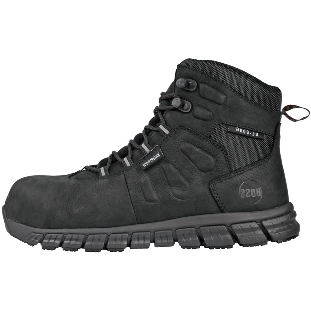 Hoss Ulta Lite Tikaboo Atlantic Leather Black 9 D (M)