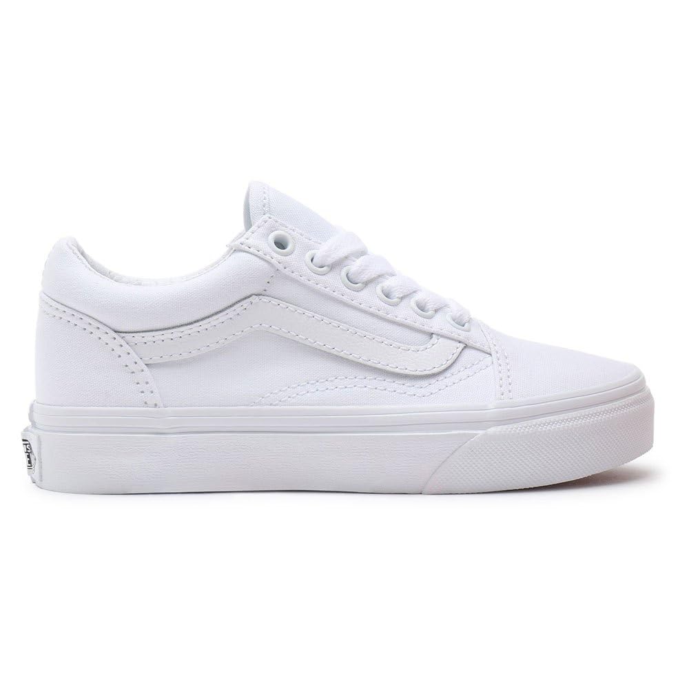Vans Boy's & Girl's Old Skool Pre School Little Kid Skate Shoe (True White, Medium, Numeric_10_Point_5)