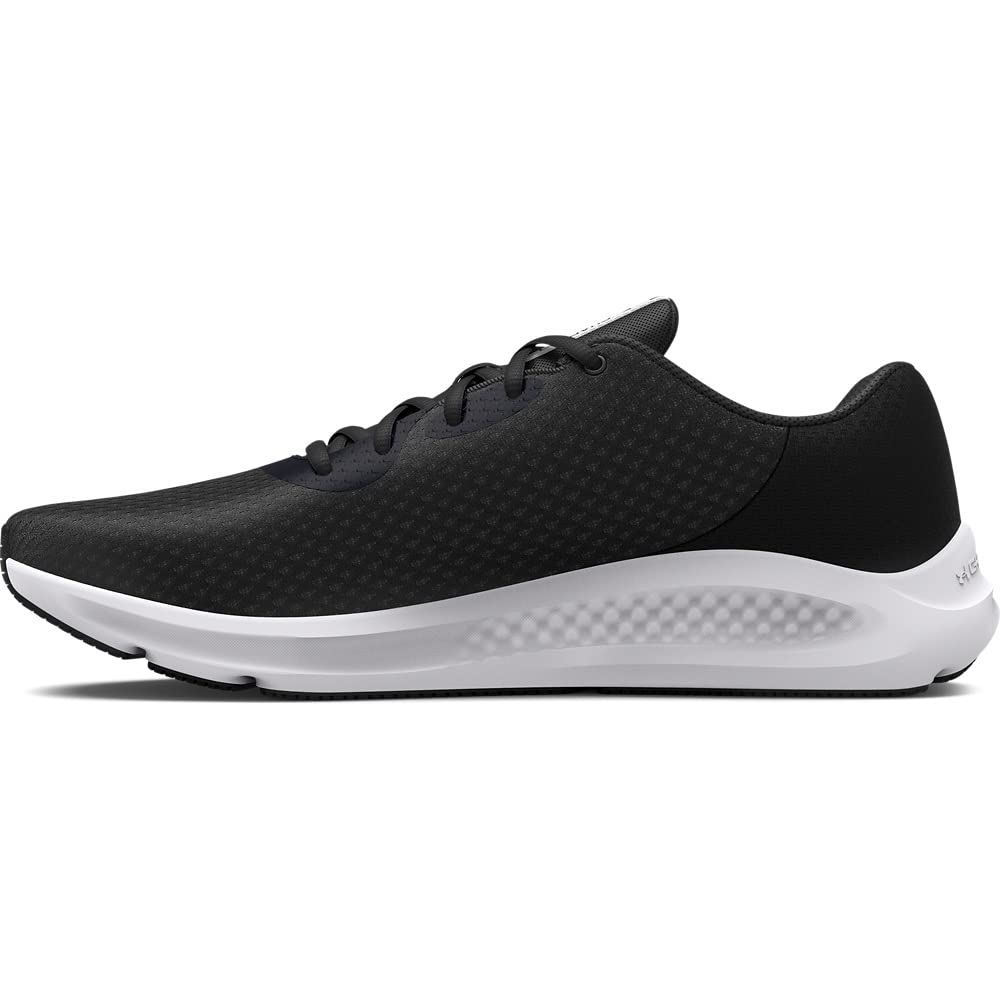 Under Armour Men's Charged Pursuit 3 Running Shoe, Black (001)/White, 14