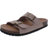 Skechers Womens Faux Suede Slip-On Footbed Sandals Taupe 9 Medium (B,M)