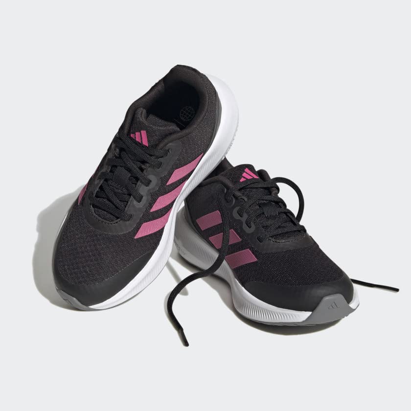 adidas Falcon 3 Sport Lace Shoes Kids', Black, Size 13.5K