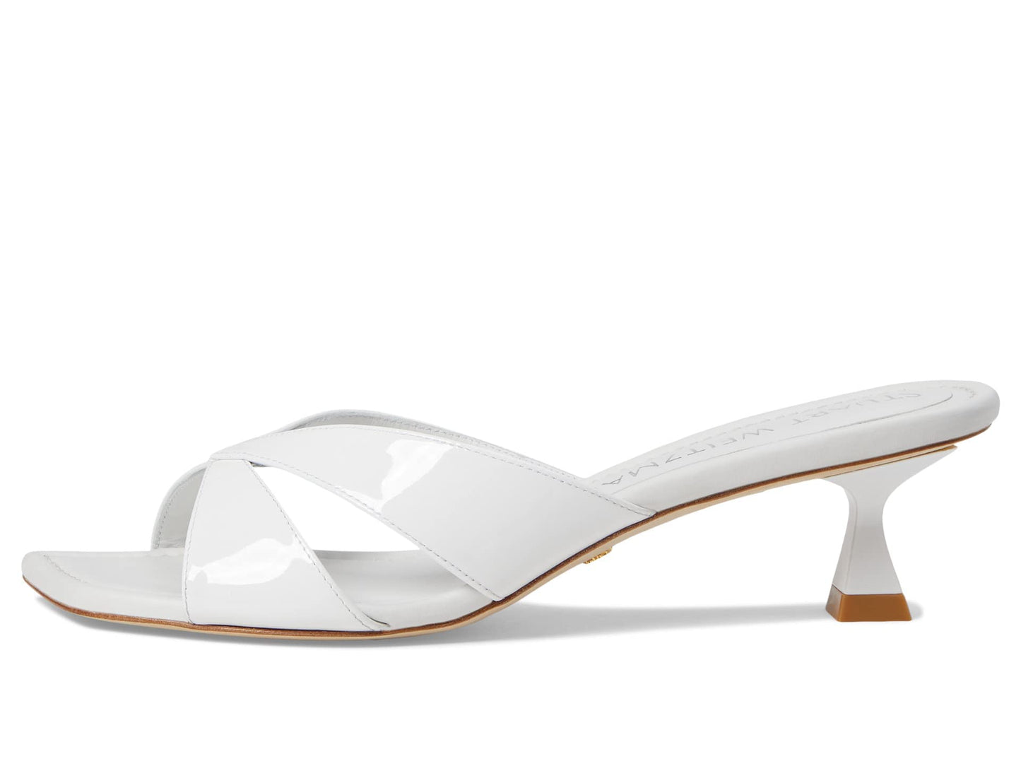 Stuart Weitzman Miami Xcurve 50 Slide White 8 B