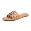Tory Burch Women's Ines Cage Slides, Camello/Camello, 6.5 Medium US