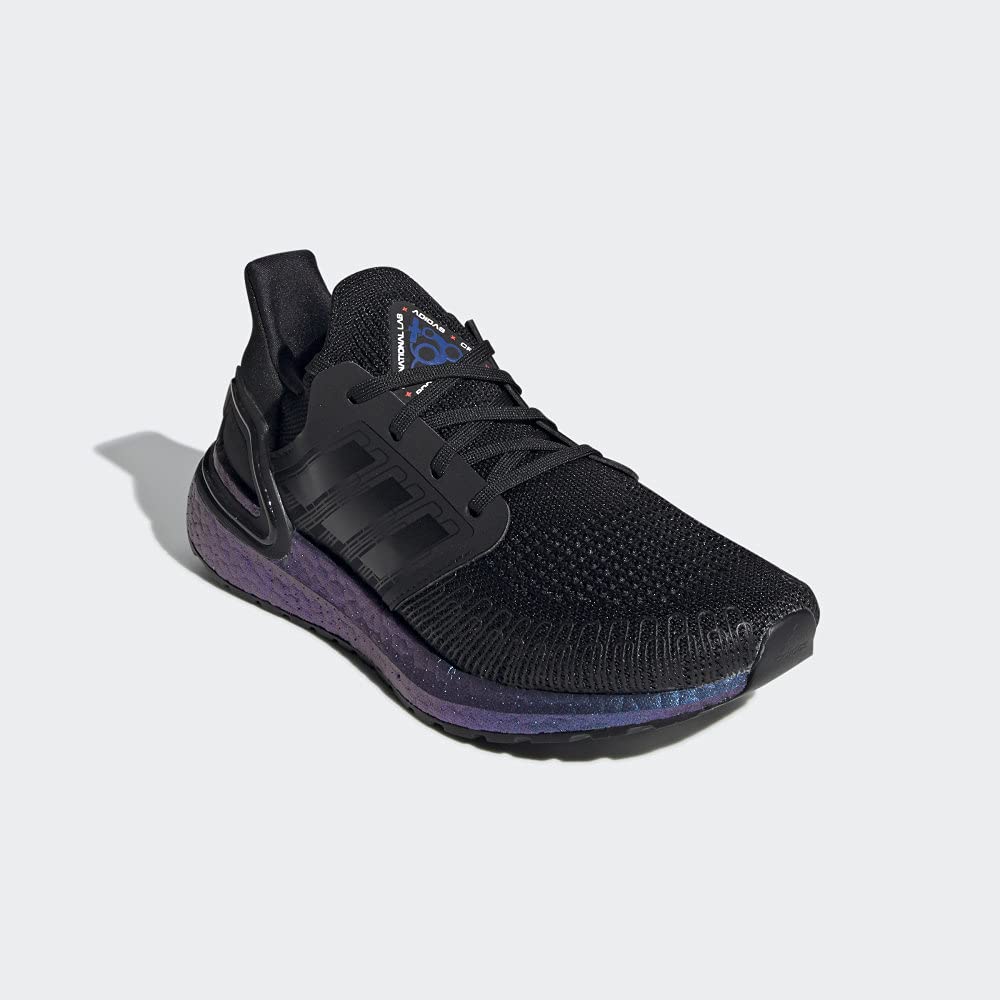 adidas Unisex-Child Ultraboost 20, Black/Black/Boost Blue Violet Metallic, 7