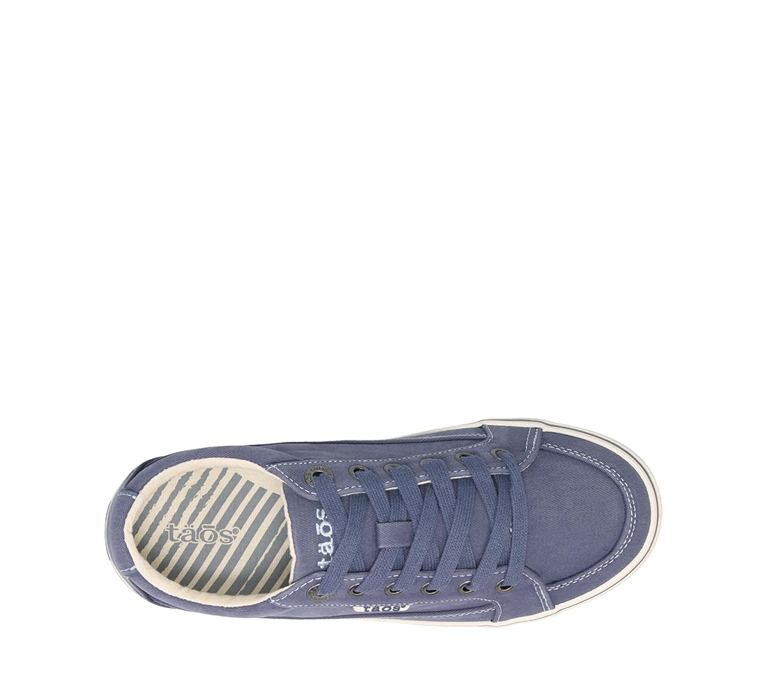 Taos Footwear Women's Moc Star Indigo Distressed Sneaker 8.5 (W) US