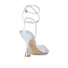 Stuart Weitzman Glam Xcurve 110 Wrap Pump Clear/Silver/Clear Aurora 5 B
