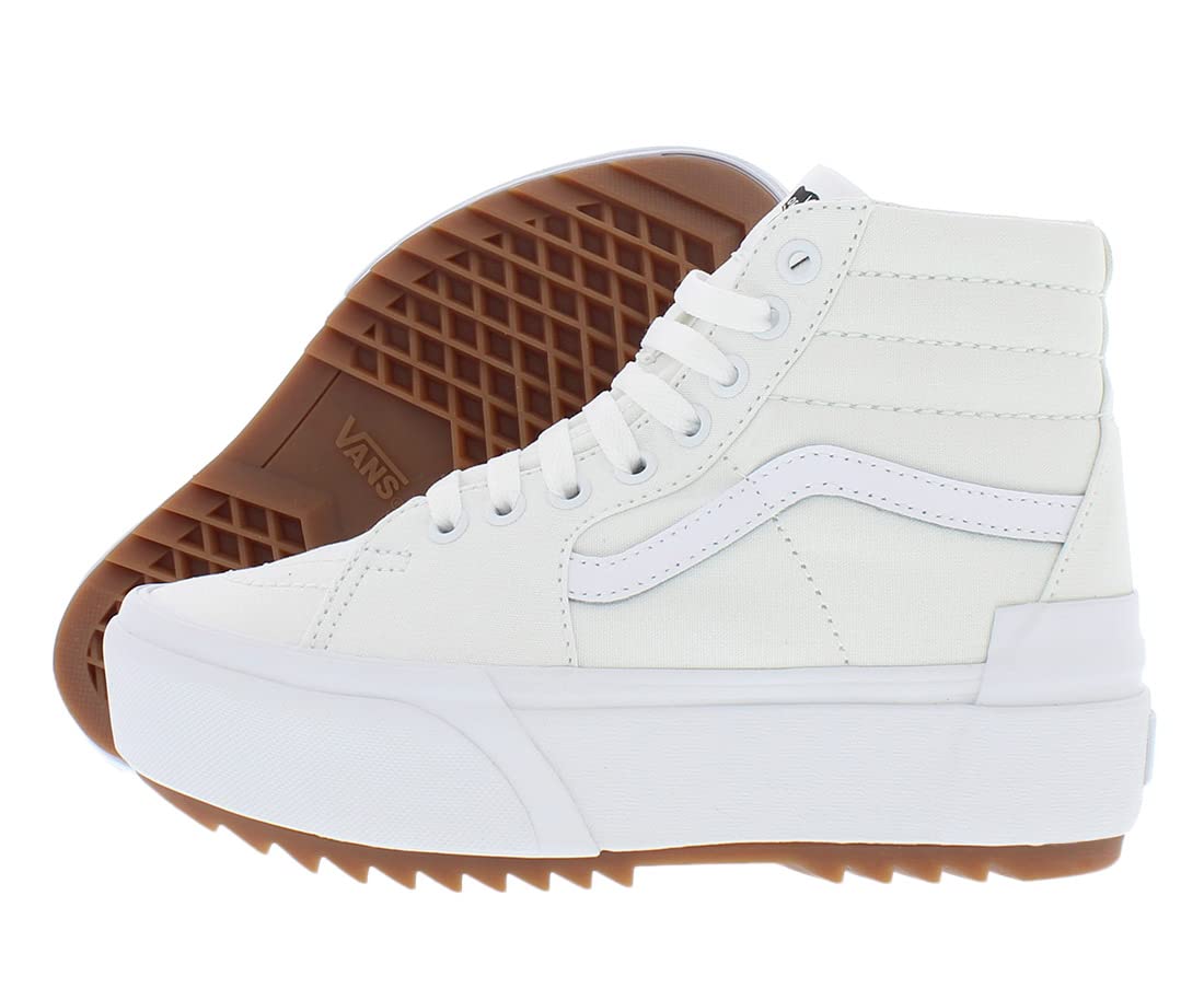 Vans Women's Sk8-Hi Stacked Sneakers, True White, 7 Medium US