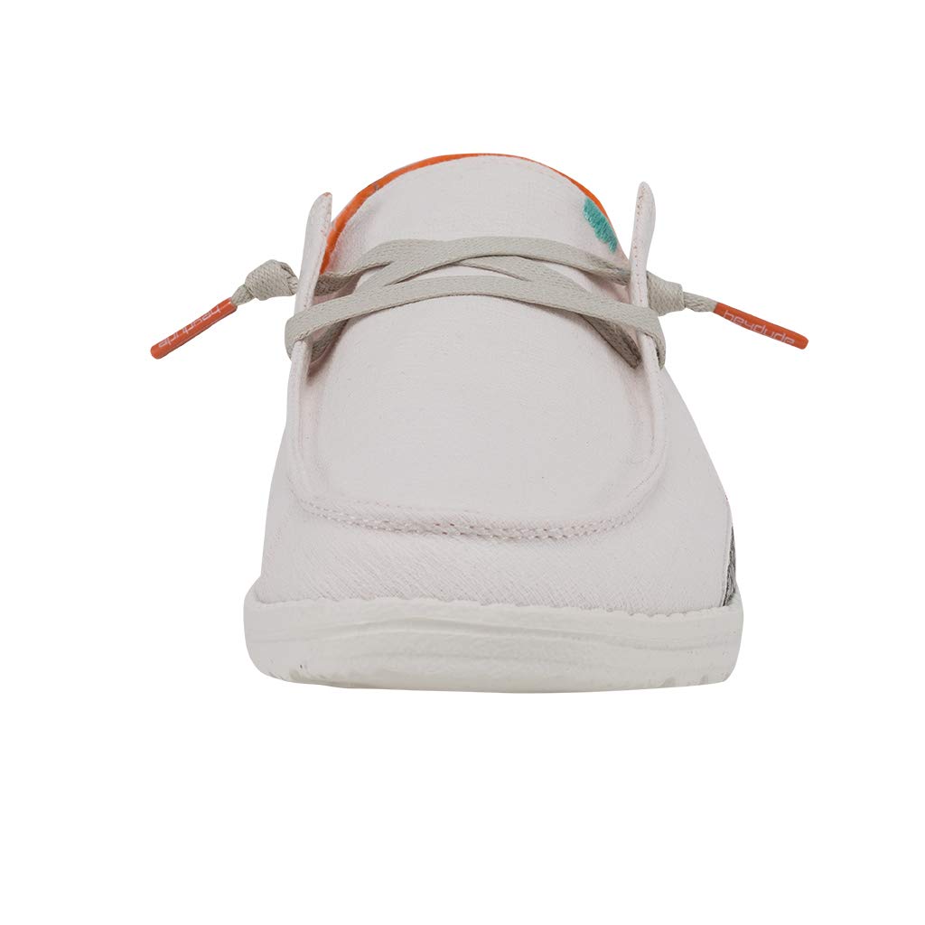 Hey Dude Women's Wendy Snake Linen White Size 10 | Women’s Shoes | Women’s Lace Up Loafers | Comfortable & Light-Weight