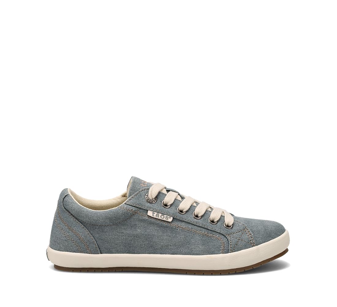 Taos Star Women's Sneaker - Iconic Style With Canvas Design for Everyday Adventures - Custom Fit Lacing and Premium Removable Footbed with Arch Support for All Day Comfort Lake Blue Wash Canvas 6 M US