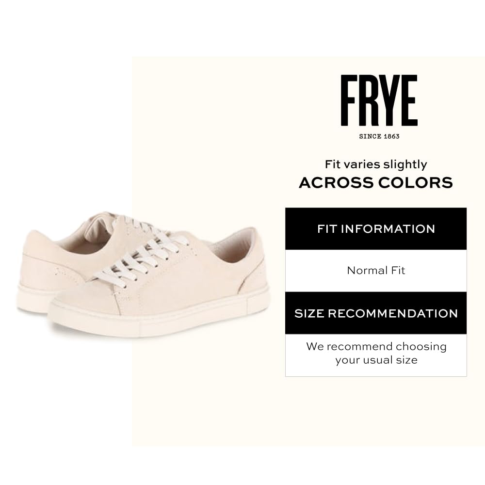 Frye Ivy Low Lace Sneakers for Women Crafted from Soft, Vintage Italian Leather with Removable Molded Footbed, Leather Lining, and Contrast White Rubber Outsoles, Ivory - 11M