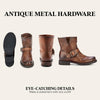 Frye 5 ¾” Veronica Booties for Women - Full-Grain Brush-Off Leather with Antique Metal Hardware and Rubber Outsole, Genuine Stitch Welt Construction, Slate - 5.5 M