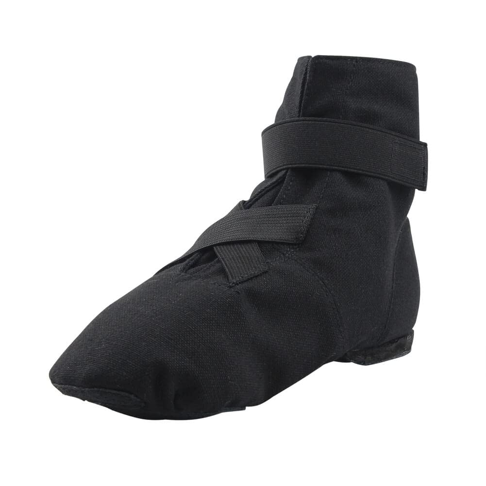 Exgingle Black Jazz Shoes Canvas Split Sole Dancing Sneakers for Child Adults