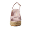 Stuart Weitzman Island Peep-Toe Espadrille Wedge Ballet/Natural 7 B