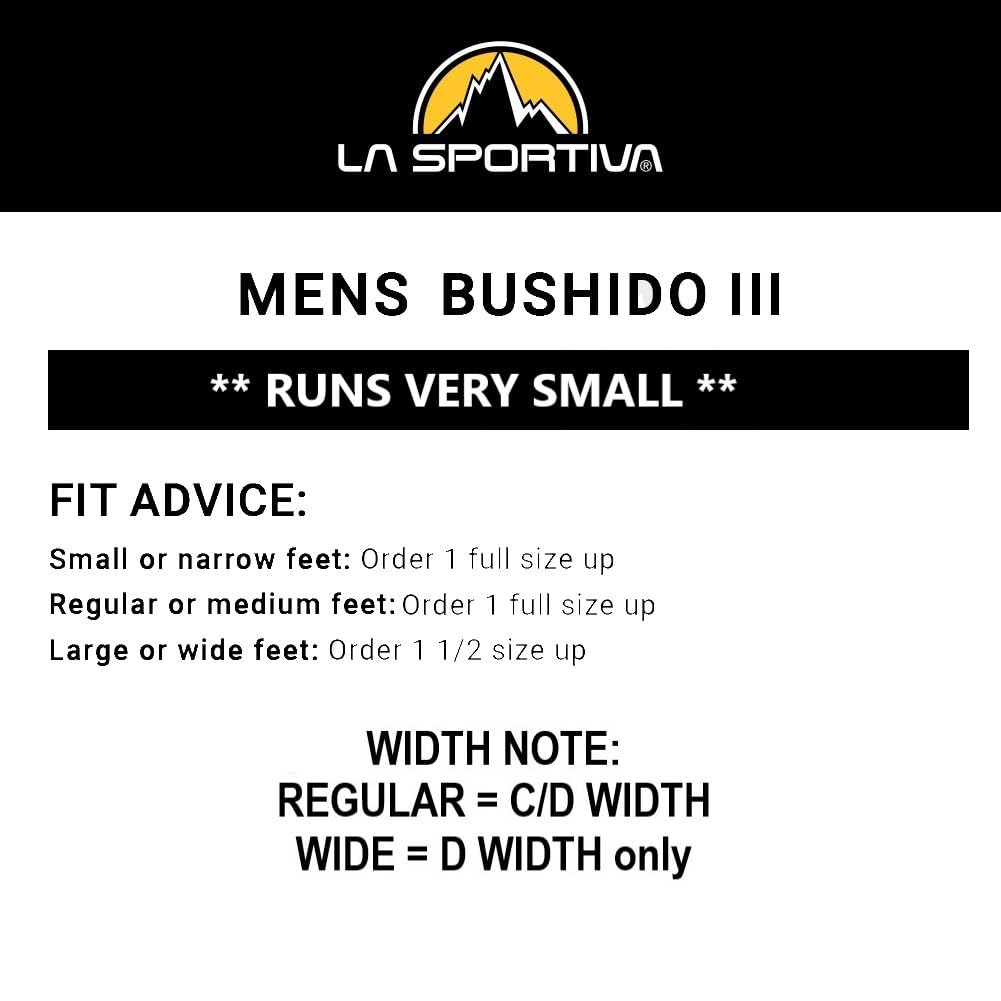 La Sportiva Men's Bushido III Performance Mountain/Trail Running Shoes, Black/Yellow, US 8 (EU Equivalent 40.5)