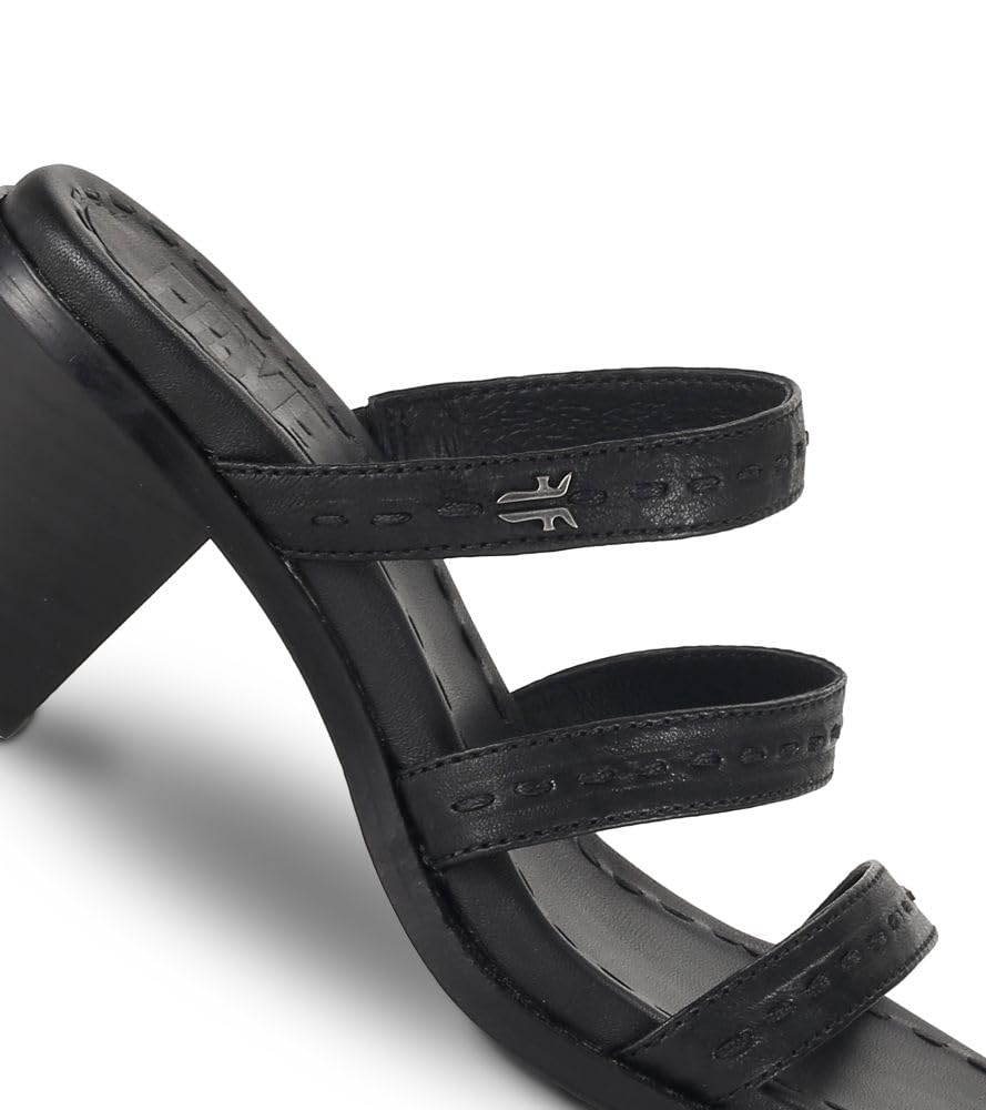 Frye Women's Estelle Strappy Slid Sandal, Black - 6M