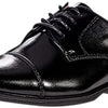 Florsheim® Rolan Cap Toe Oxford Little Boy Dress Shoes – Leather Upper and Lining – Memory Foam Footbed Black 6 Big Kid M