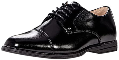Florsheim® Rolan Cap Toe Oxford Little Boy Dress Shoes – Leather Upper and Lining – Memory Foam Footbed Black 6 Big Kid M