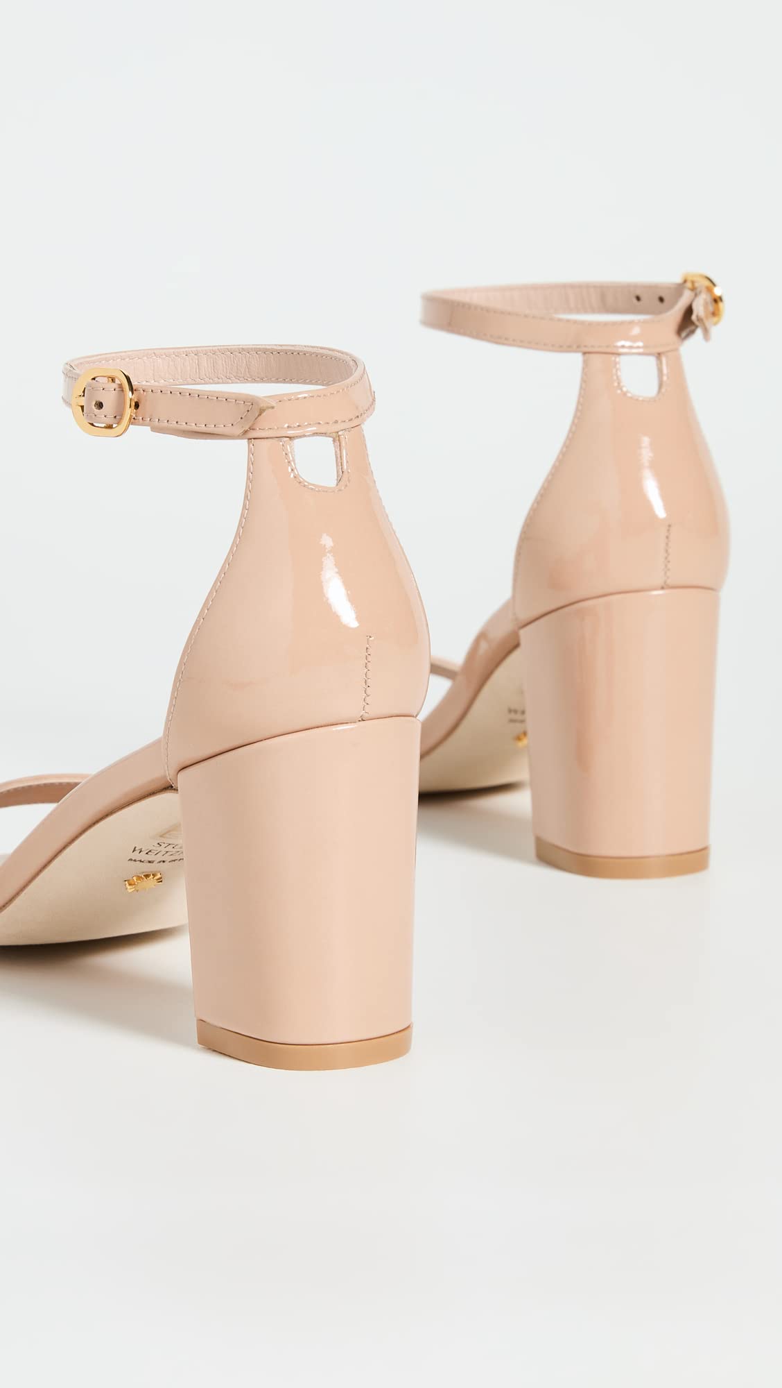 Stuart Weitzman Women's Nudistcurve 75 Block Sandals, Adobe, Tan, 11 Medium US