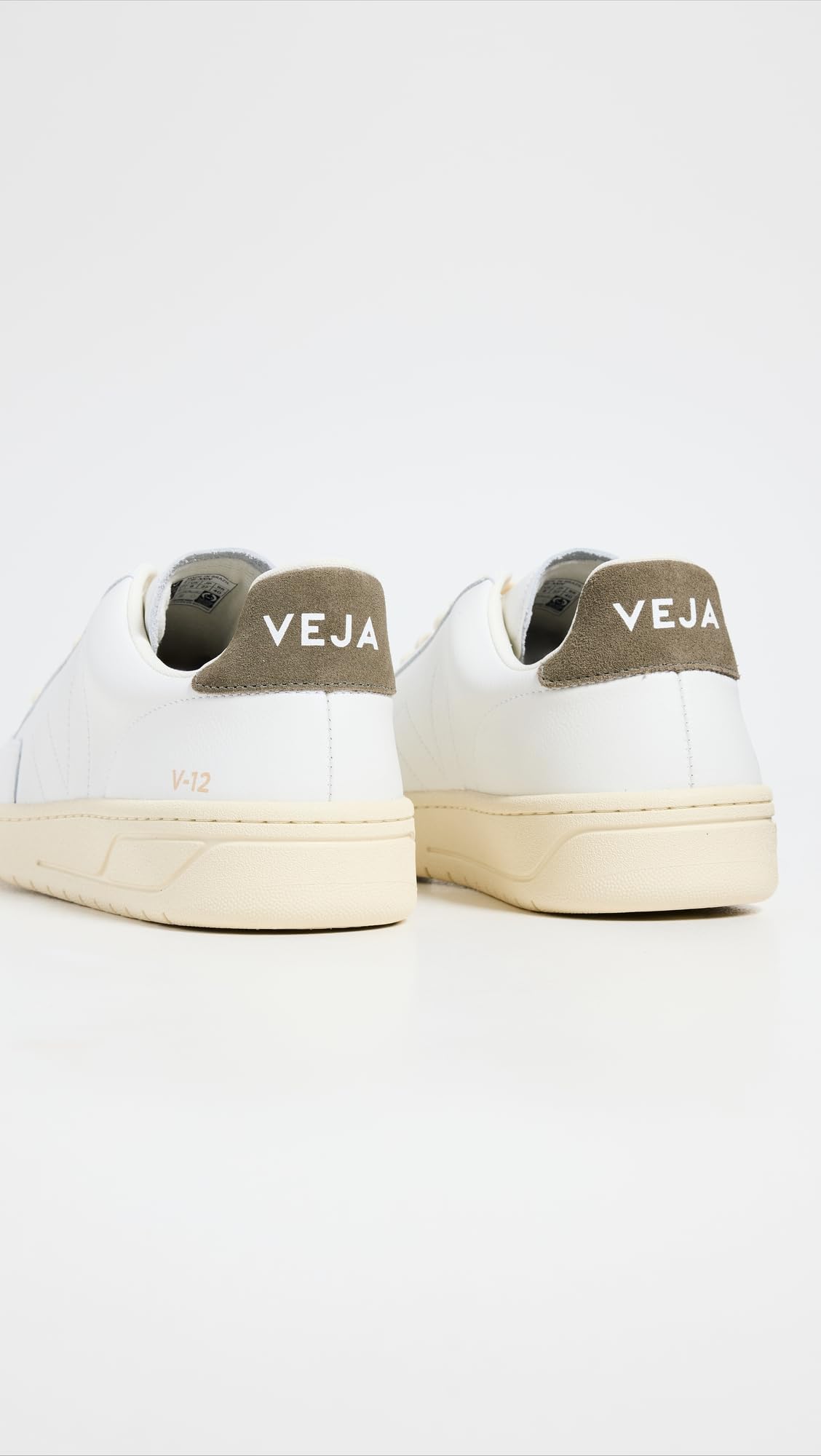 Veja Men's V-12 Stitch Sneakers, Extra White/Khaki, 11 Medium US