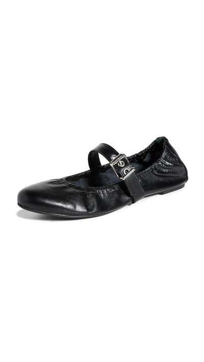 SCHUTZ Women's Calita Ballet Flat, Black, 7