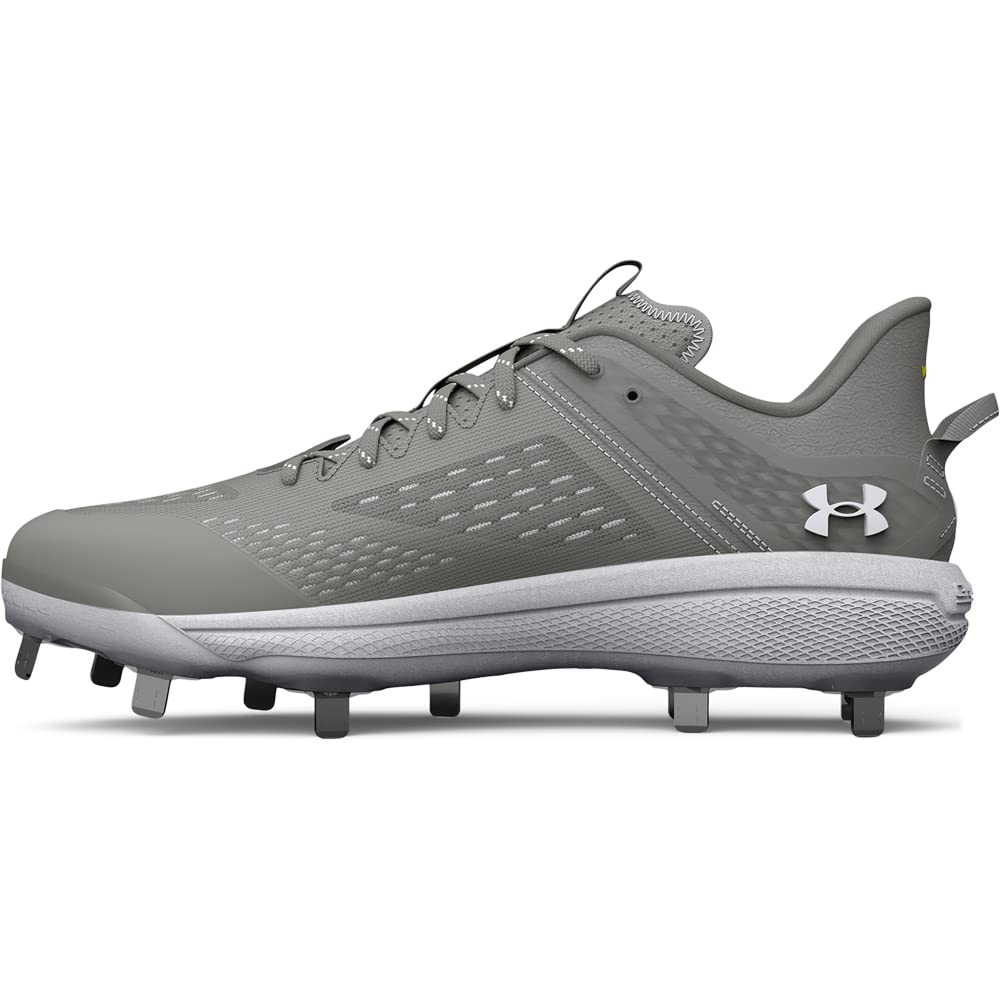 Under Armour Men's Yard Low MT Baseball Cleat, (101) Baseball Gray/Baseball Gray/White, 6.5