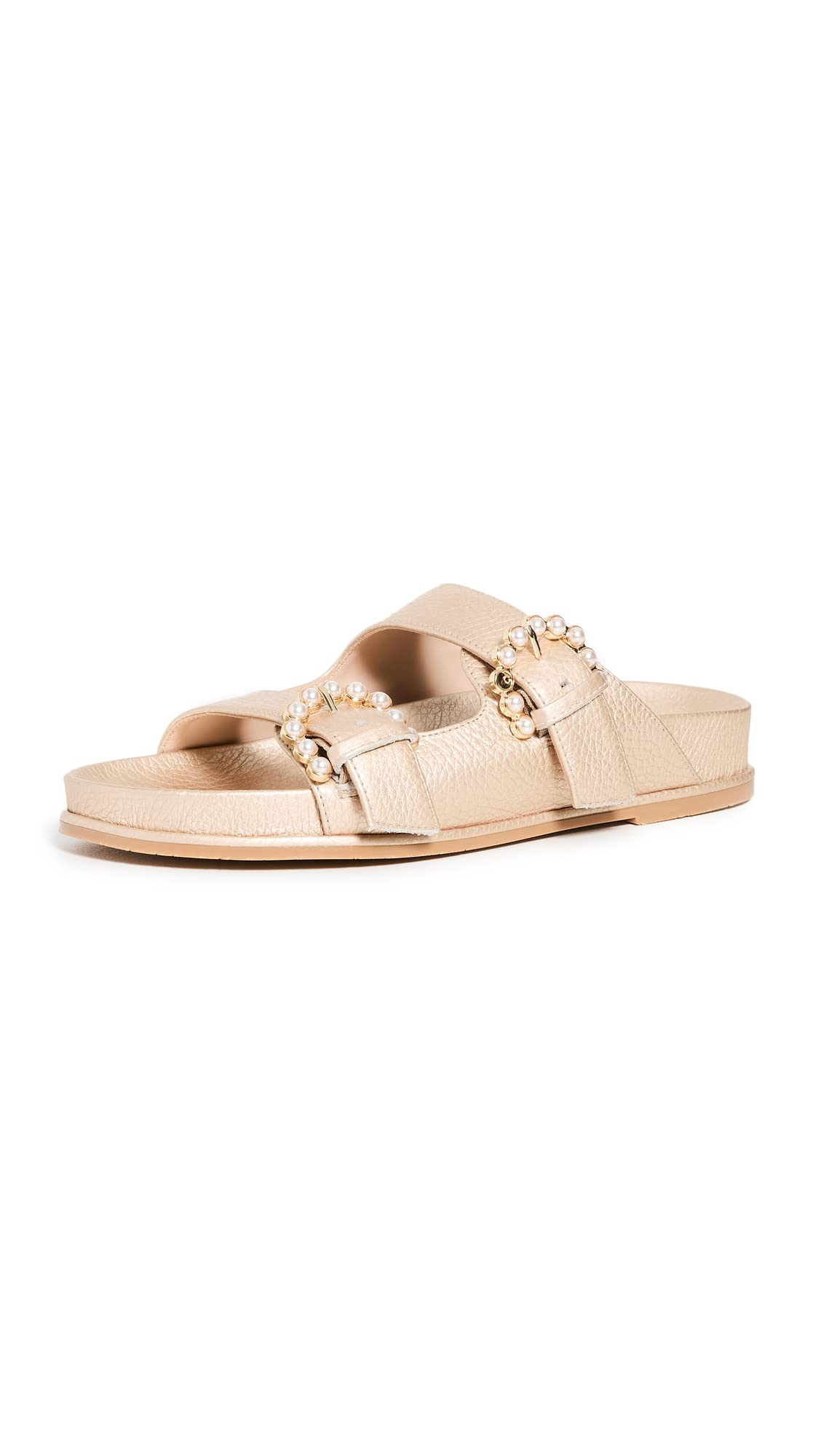 Stuart Weitzman Womens Piper Slide Sandal Platino 9.5 B