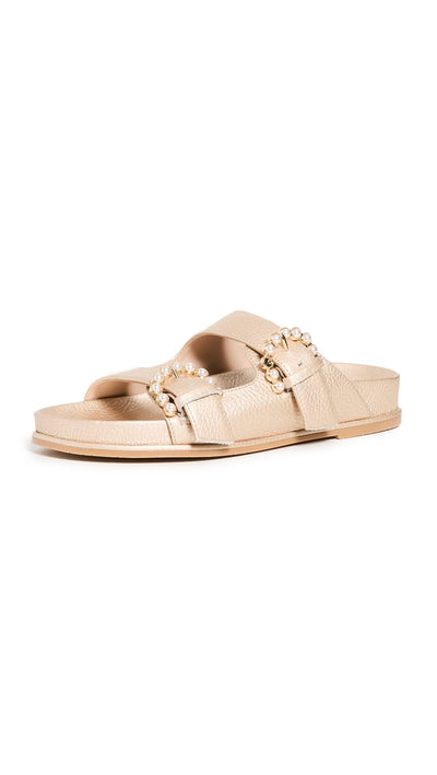 Stuart Weitzman Womens Piper Slide Sandal Platino 9.5 B