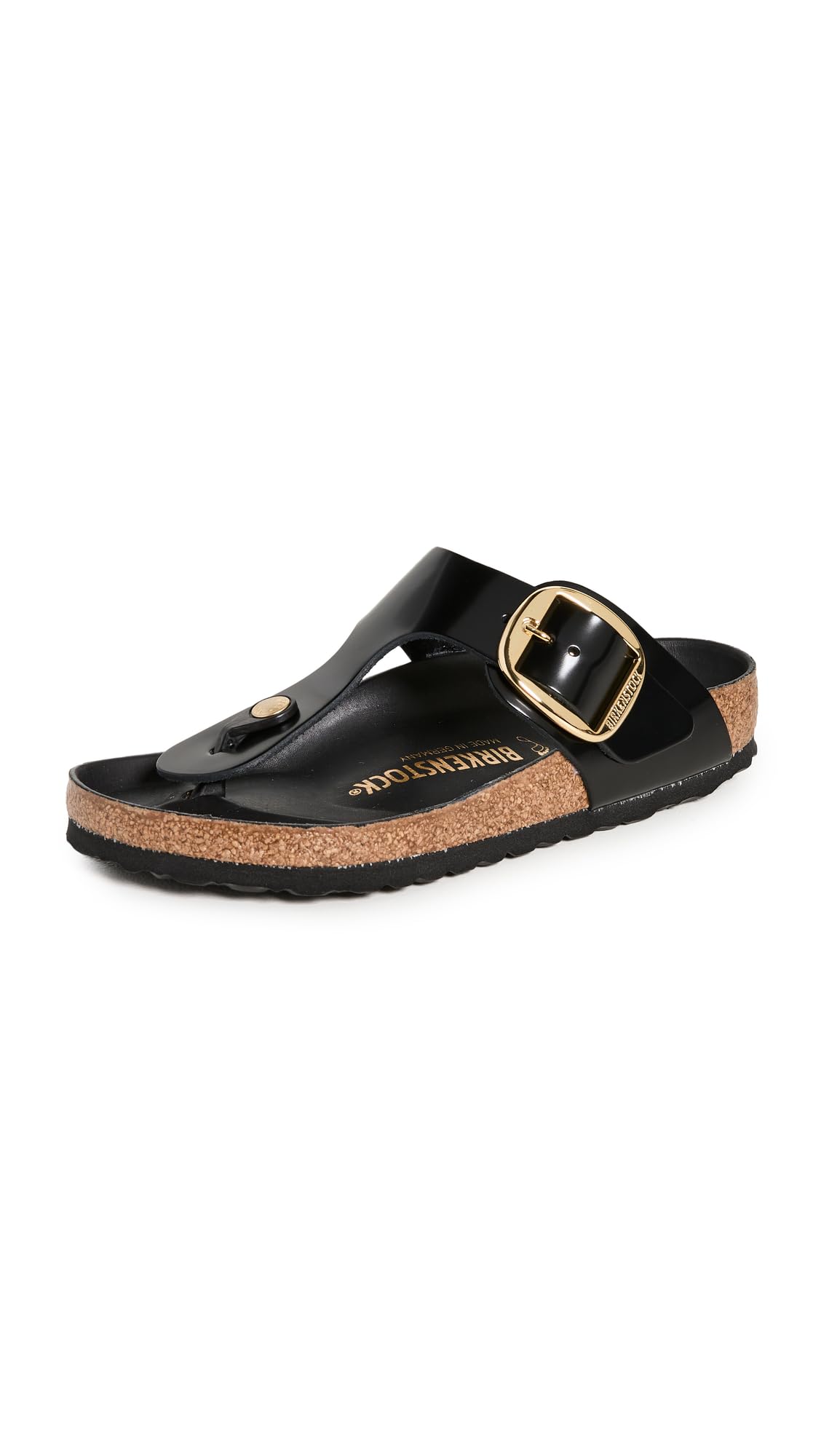 Birkenstock Women's Gizeh Big Buckle Sandals, High Shine Black, 7-7.5 Medium US