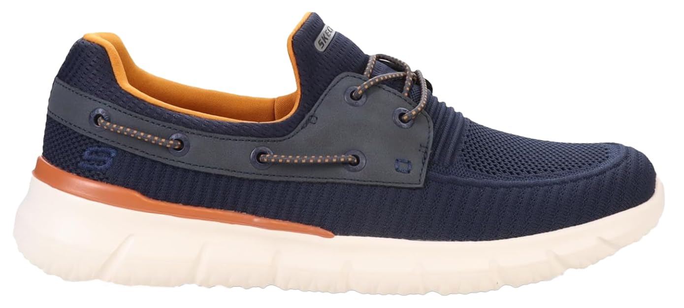 Skechers Men's Del Retto-Clean Slate Knitted Bungee Slip On, Navy, 14 W US