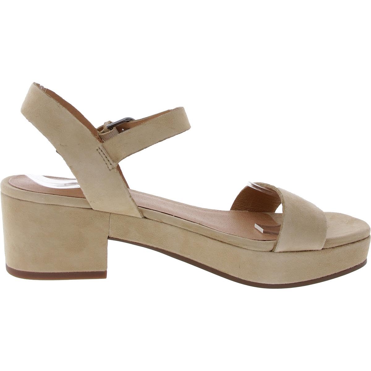 Madewell Sora Flatform Sandal Suede for Women - Open Square Toe and Block Heel Design, Elegant and Durable Sandals Earthen Sand 9.5 M