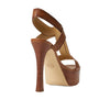 MICHAEL Michael Kors Berkley High Platform Heels for Women - Synthetic Outsole - Luxurious Leather Upper Luggage 7.5 M