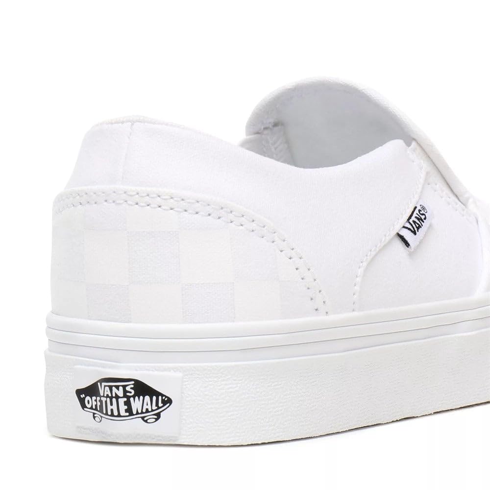 Vans Women's Asher Trainers, Checkerboard White White, 7