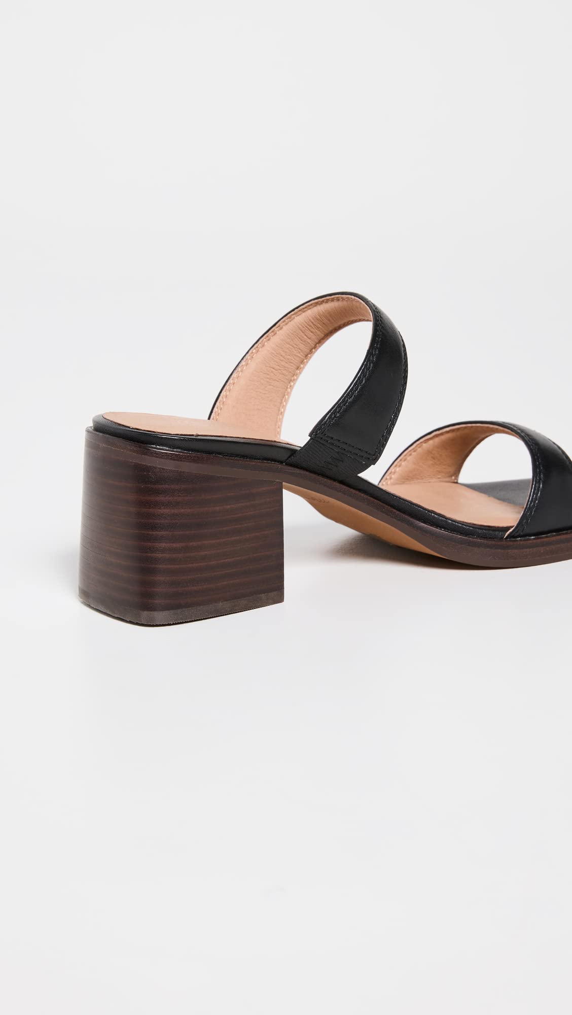 Madewell Women's Ora Double Strap Sandals, True Black, 7.5 Medium US