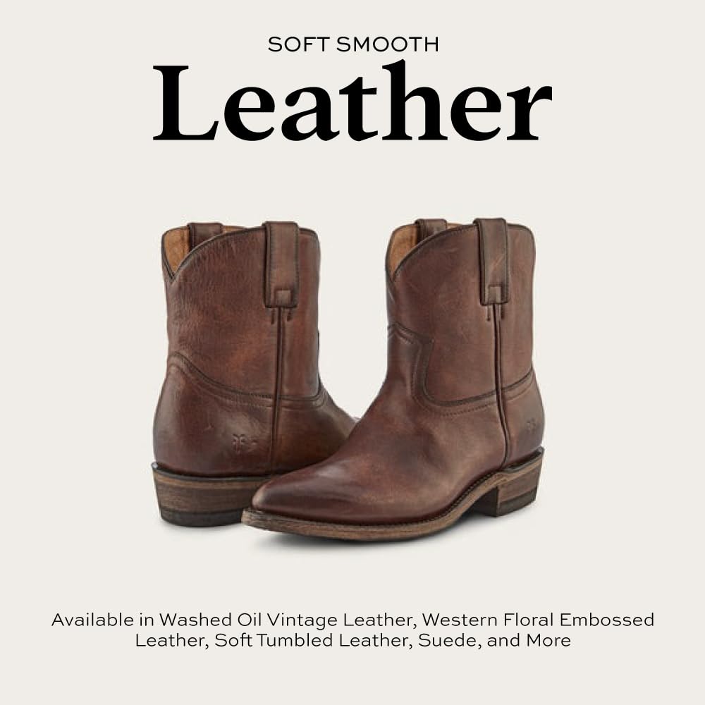 Frye Billy Short Women's Leather Western Boot - Classic Cowgirl Style, Durable Craftsmanship, Comfortable Fit, Redwood - Tonara Leather - 11M