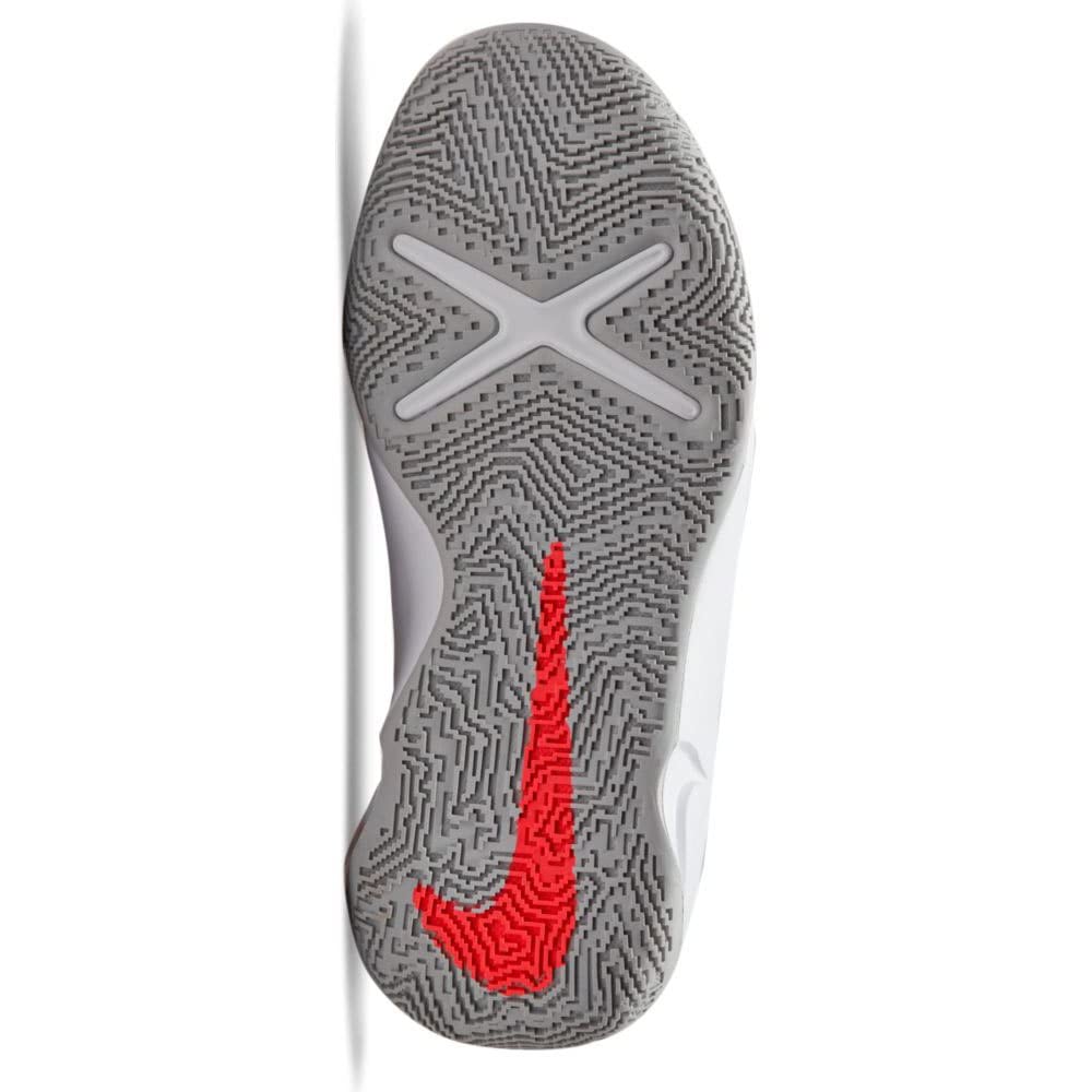 Nike Team Hustle D 10 GS Trainers Cw6735 - Light Smoke Grey Bright Crimson 006
