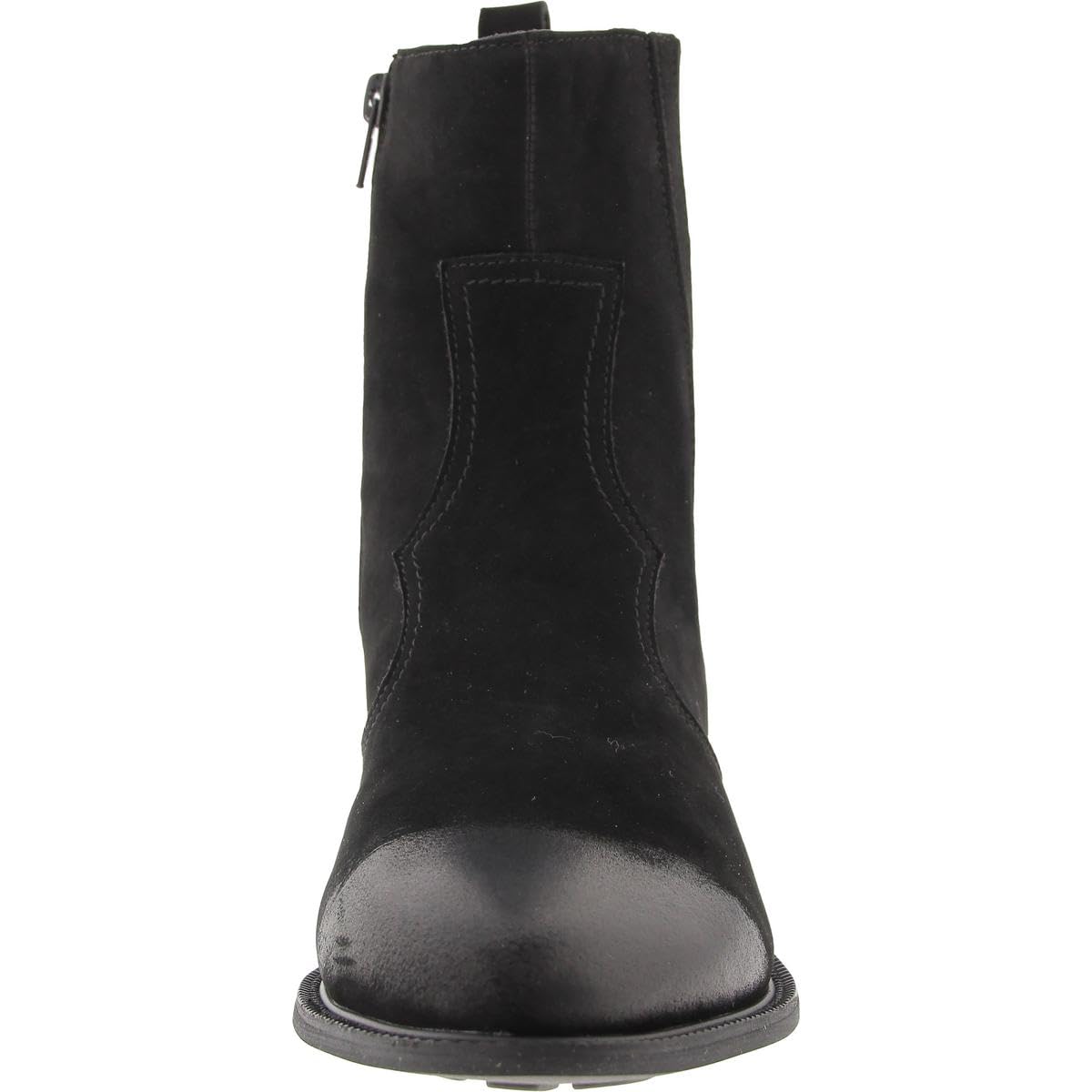 David Tate Women's Basil Western Boot, Black Nubuck Leather, 7 Wide