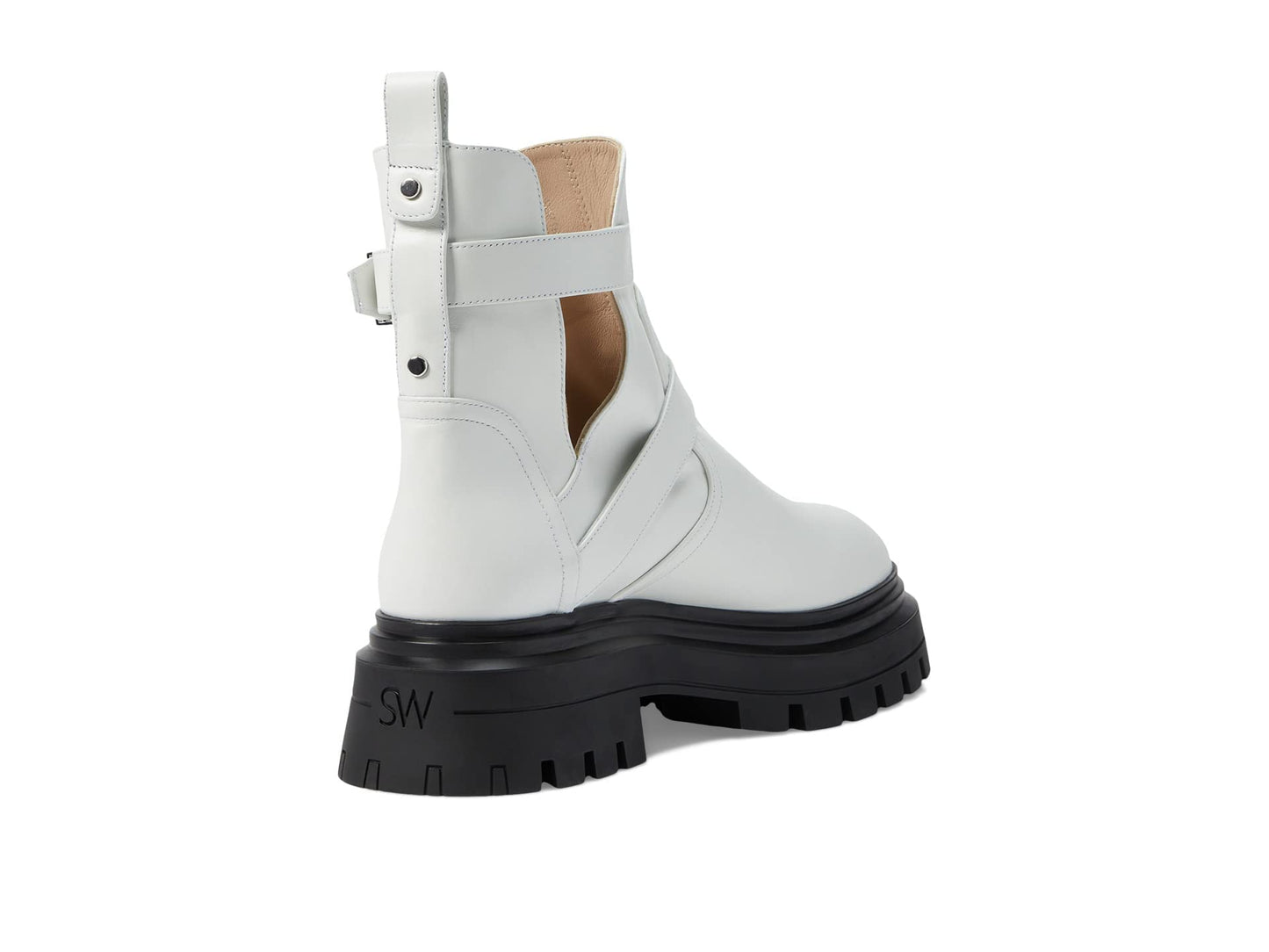 Stuart Weitzman Maverick Bedford Moto Bootie White 8.5 B