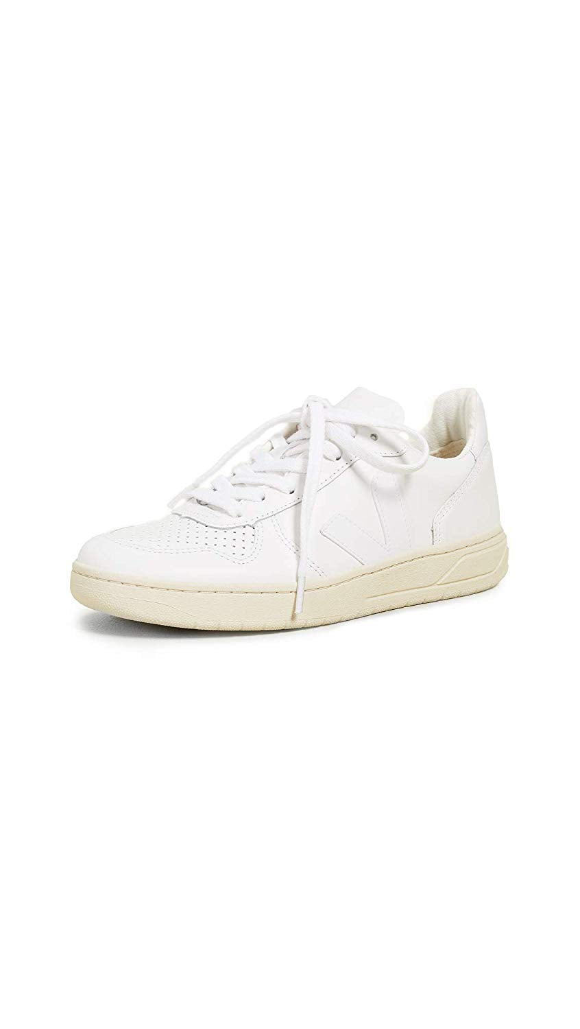 Veja-Women's V-10 Lace Up Sneakers, Extra White, 5 Medium US