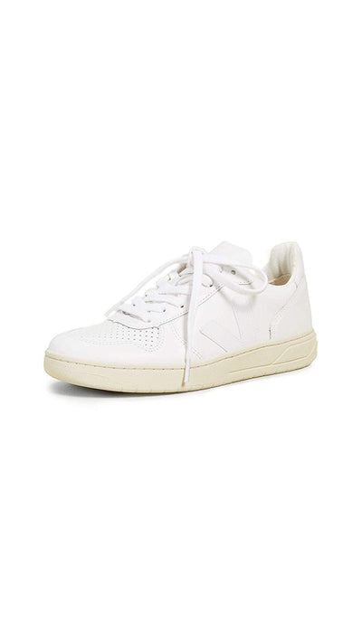 Veja-Women's V-10 Lace Up Sneakers, Extra White, 5 Medium US
