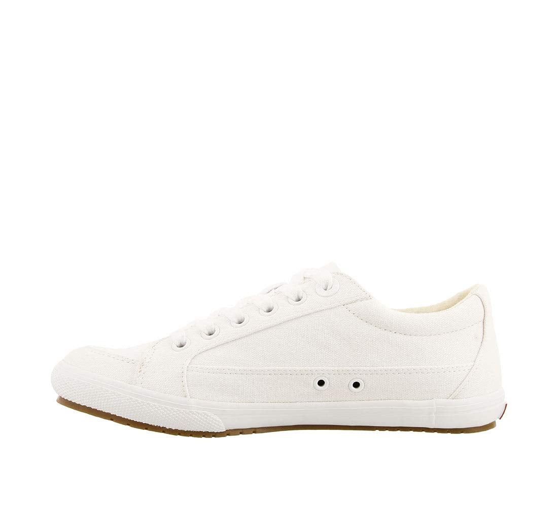 Taos Footwear Women's Moc Star White Canvas Sneaker 9.5 (W) US